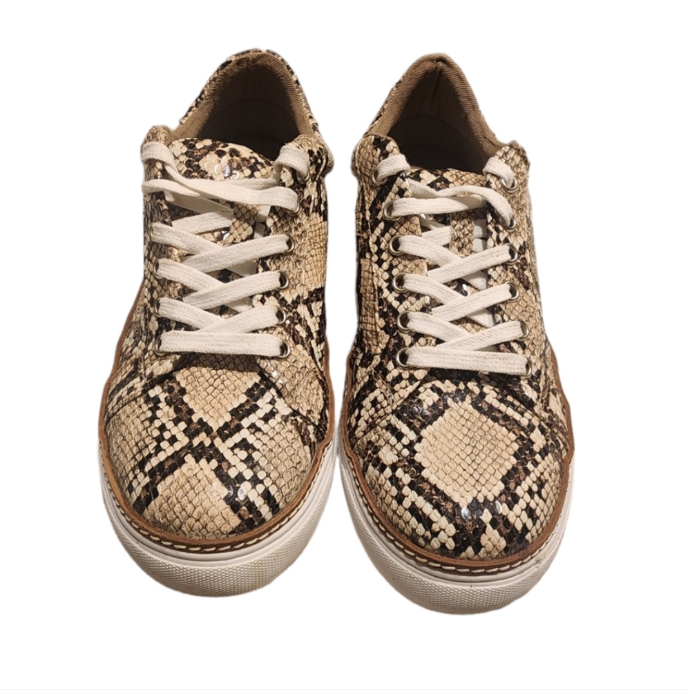 Womens Steve Madden Santana Snakeskin Fashion Sneakers Size 10